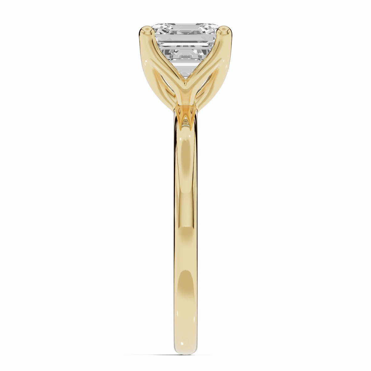 Asscher Lustre Solitaire Ring ABER-100-AS-LGD-1  - Abtin & Co.