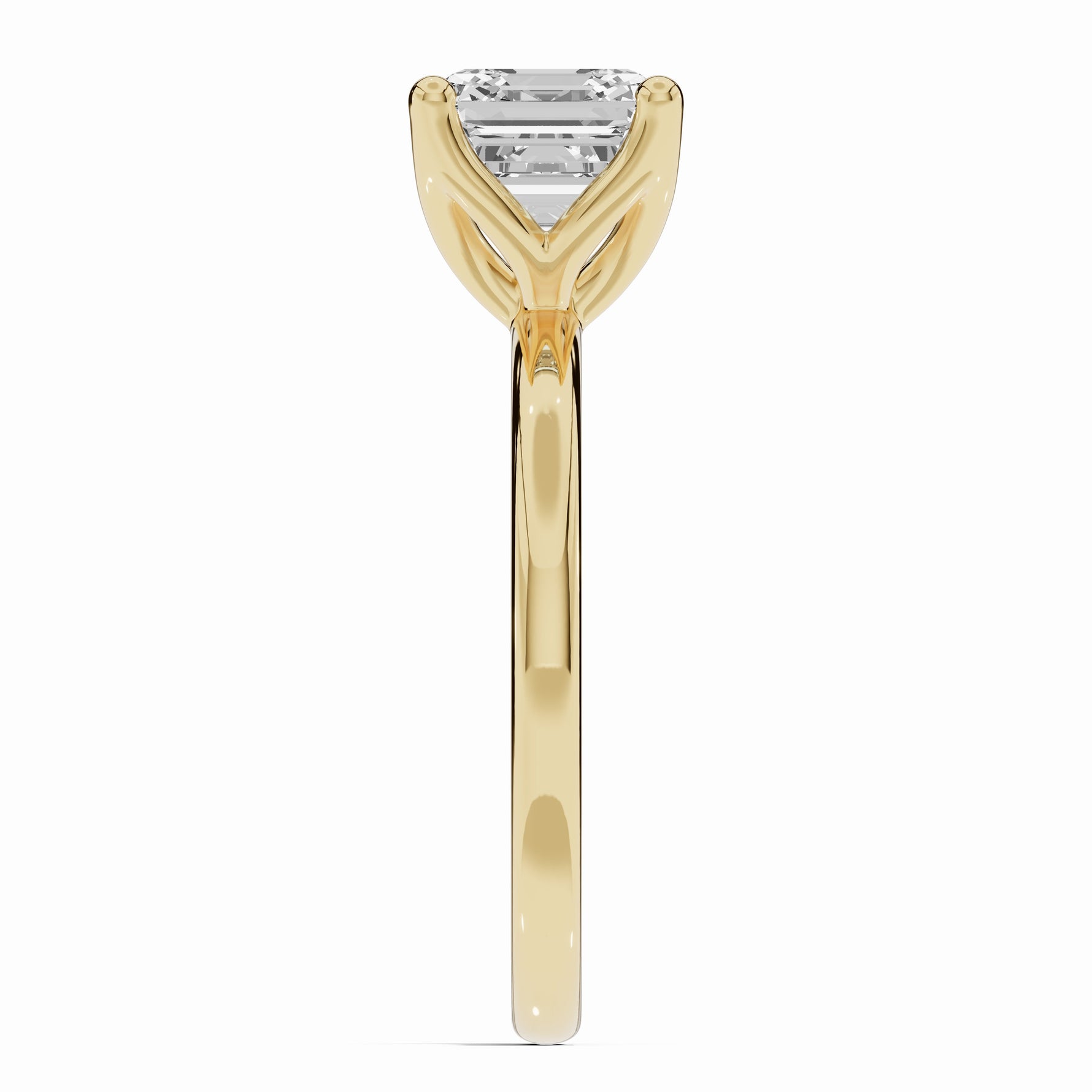 Asscher Lustre Solitaire Ring ABER-100-AS-LGD-1  - Abtin & Co.