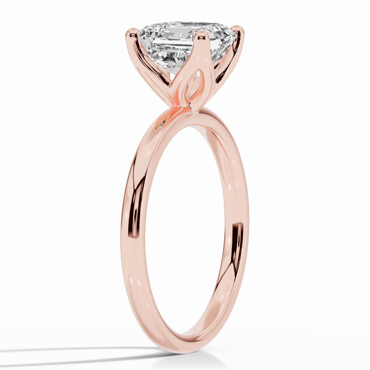 Asscher Lustre Solitaire Ring ABER-100-AS-LGD-11  - Abtin & Co.