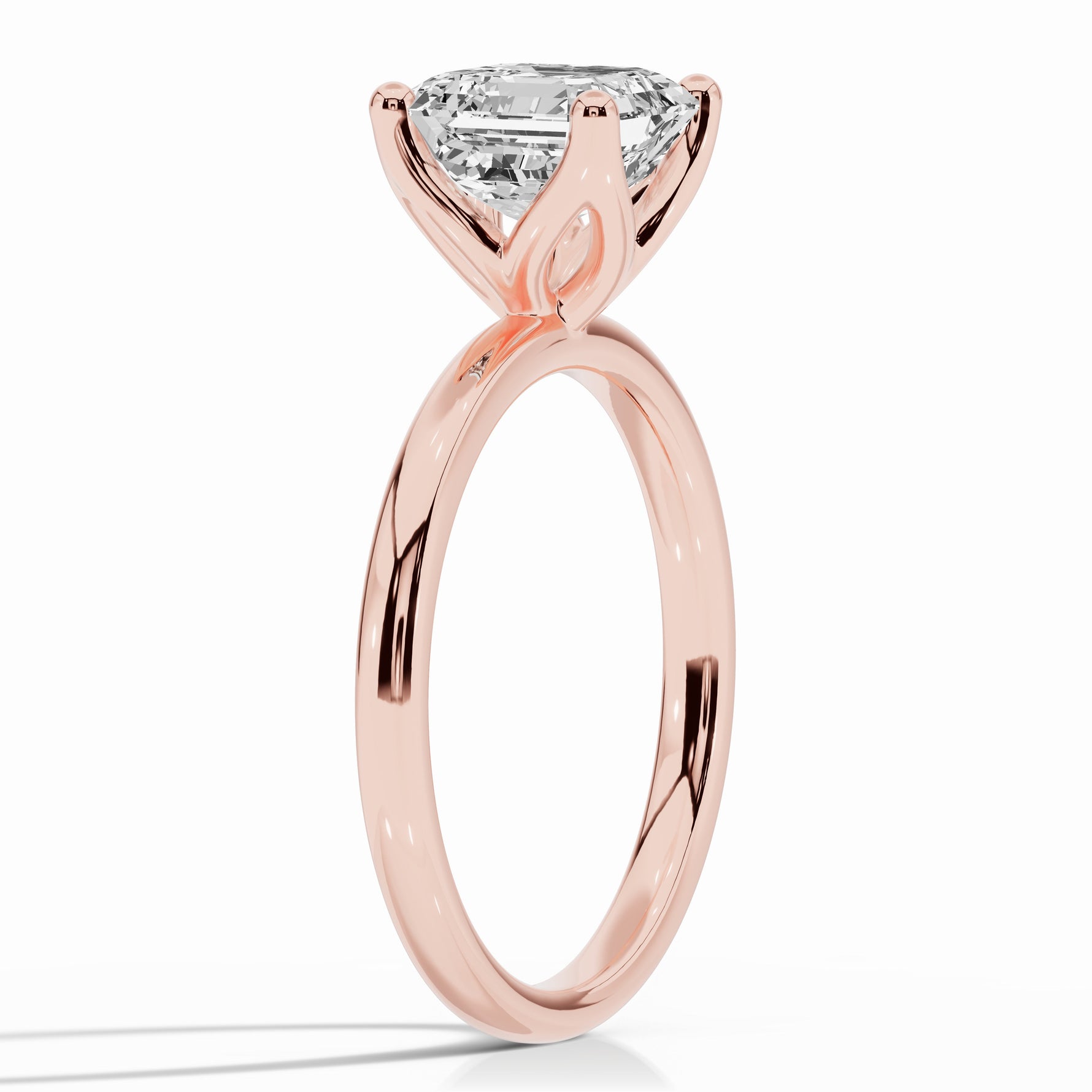 Asscher Lustre Solitaire Ring ABER-100-AS-LGD-11  - Abtin & Co.