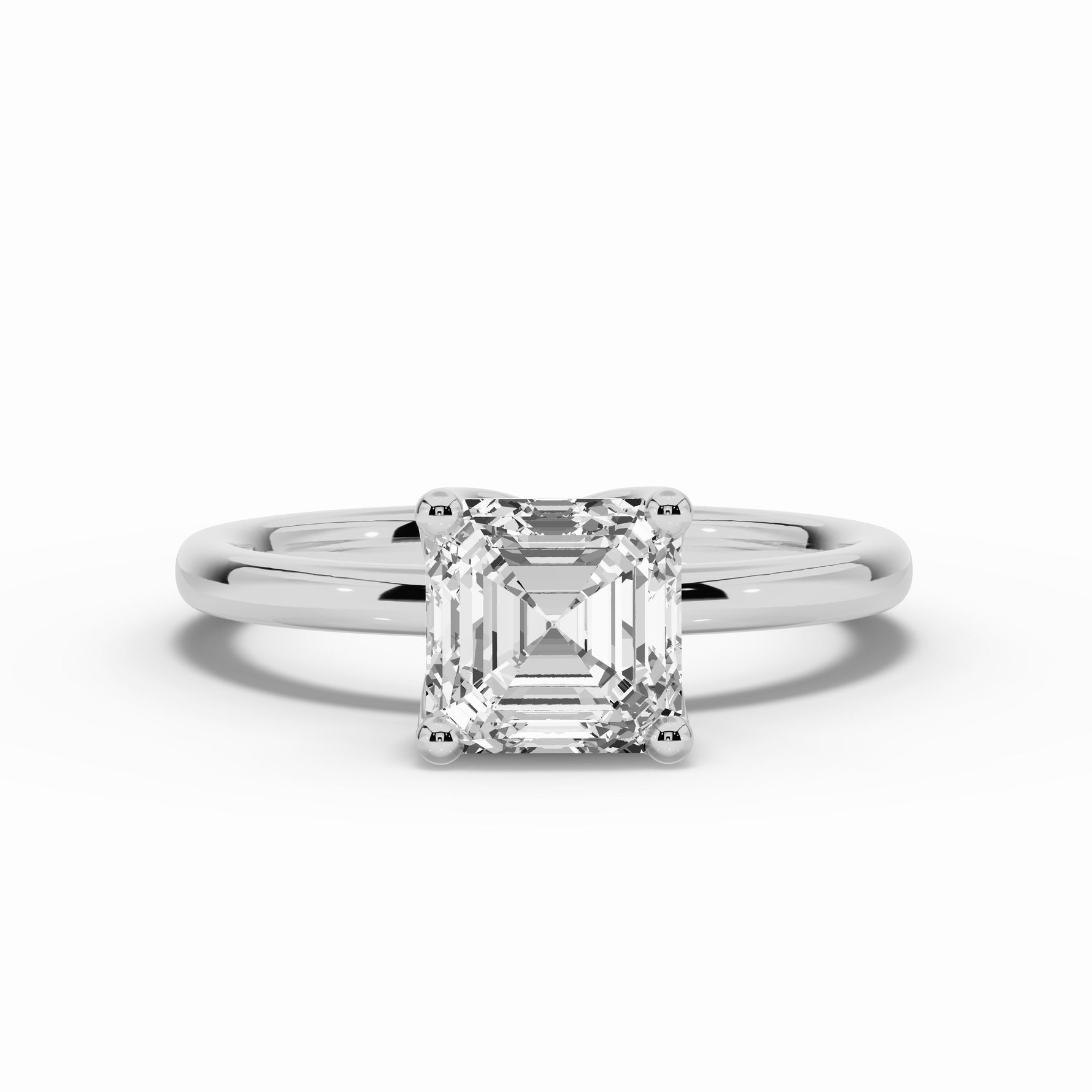 Asscher Lustre Solitaire Ring ABER-100-AS-LGD-6  - Abtin & Co.