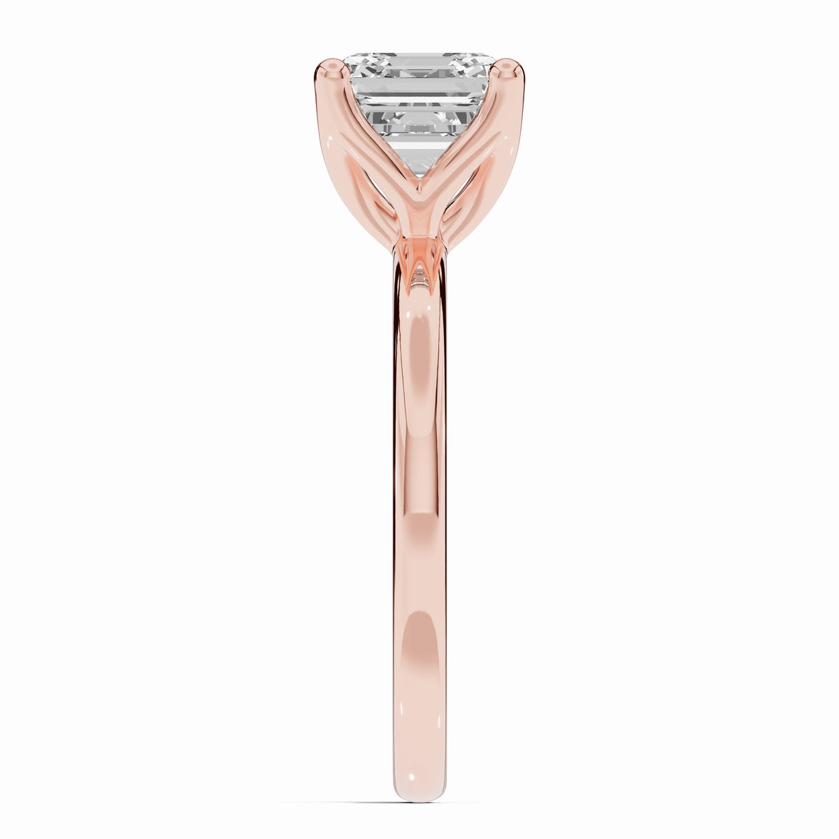 Asscher Lustre Solitaire Ring ABER-100-AS-LGD-11  - Abtin & Co.