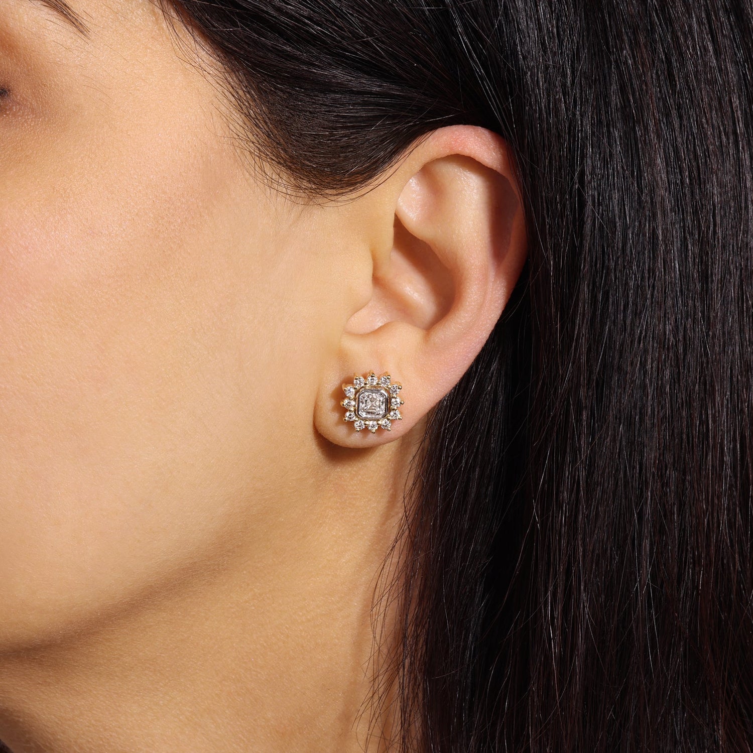 Asscher Majesté Jackets Earring ABE-223-LGD-1  - Abtin & Co.