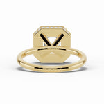 Asscher Nova Halo Engagement Ring Ring ABER-108-AS-LGD-1  - Abtin & Co.