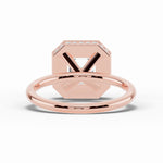 Asscher Nova Halo Engagement Ring Ring ABER-108-AS-LGD-11  - Abtin & Co.