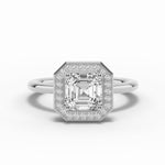 Asscher Nova Halo Engagement Ring Ring ABER-108-AS-LGD-6  - Abtin & Co.