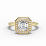 Asscher Nova Halo Engagement Ring Ring ABER-108-AS-LGD-1  - Abtin & Co.