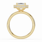 Asscher Nova Halo Engagement Ring Ring ABER-108-AS-LGD-1  - Abtin & Co.