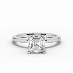 Asscher Tiara Glow Solitaire Ring ABER-102-AS-LGD-21  - Abtin & Co.