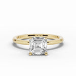 Asscher Tiara Glow Solitaire Ring ABER-102-AS-LGD-16  - Abtin & Co.