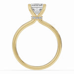 Asscher Tiara Glow Solitaire Ring ABER-102-AS-LGD-16  - Abtin & Co.