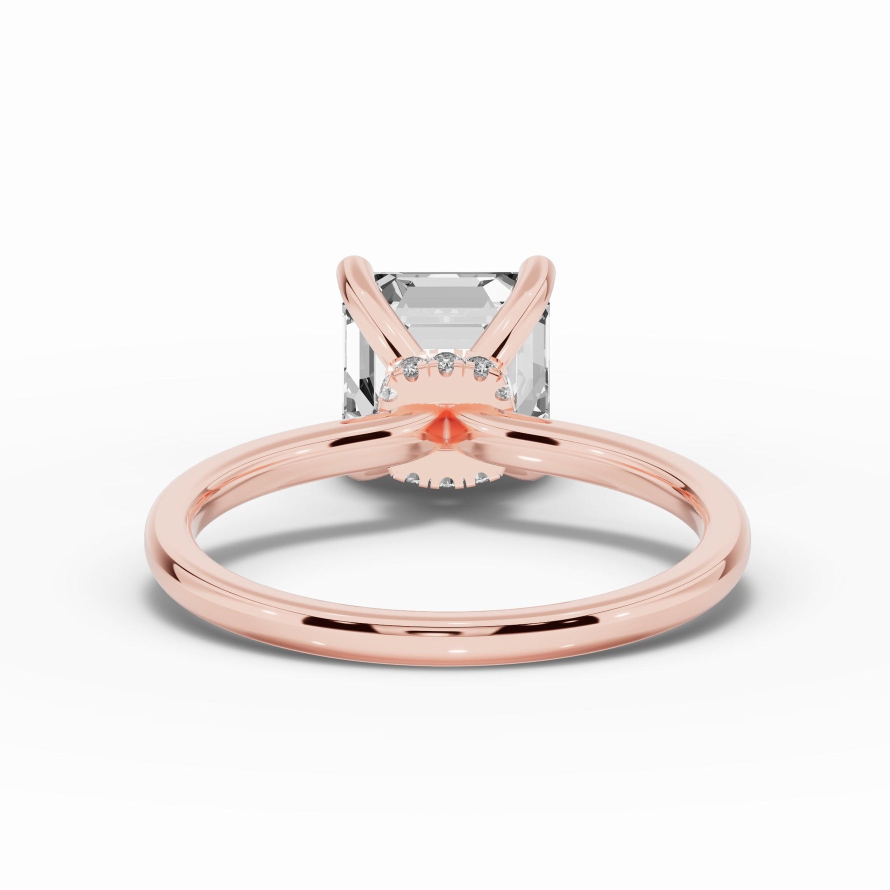 Asscher Tiara Glow Solitaire Ring ABER-102-AS-LGD-26  - Abtin & Co.