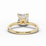 Asscher Tiara Glow Solitaire Ring ABER-102-AS-LGD-16  - Abtin & Co.