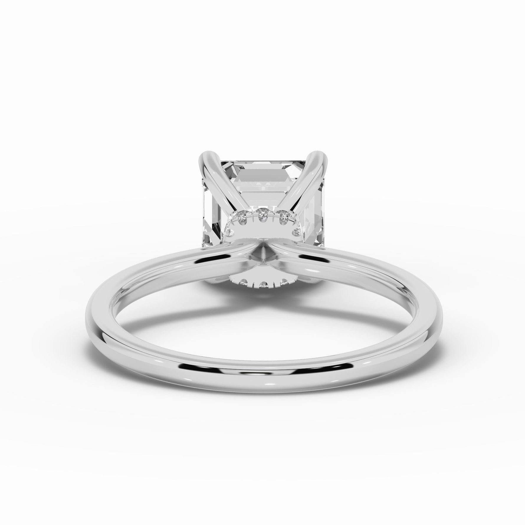 Asscher Tiara Glow Solitaire Ring ABER-102-AS-LGD-21  - Abtin & Co.