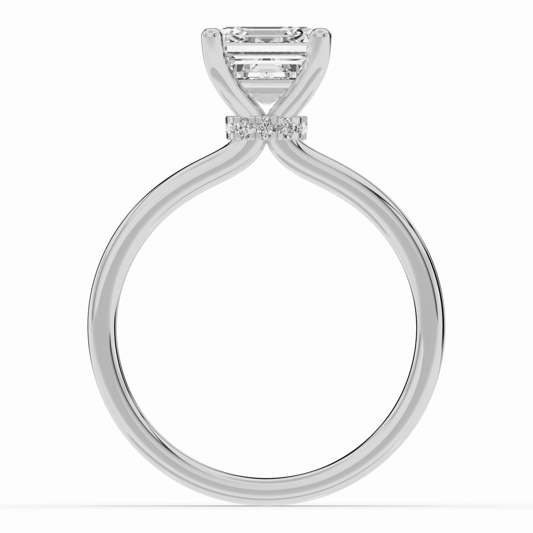 Asscher Tiara Glow Solitaire Ring ABER-102-AS-LGD-21  - Abtin & Co.