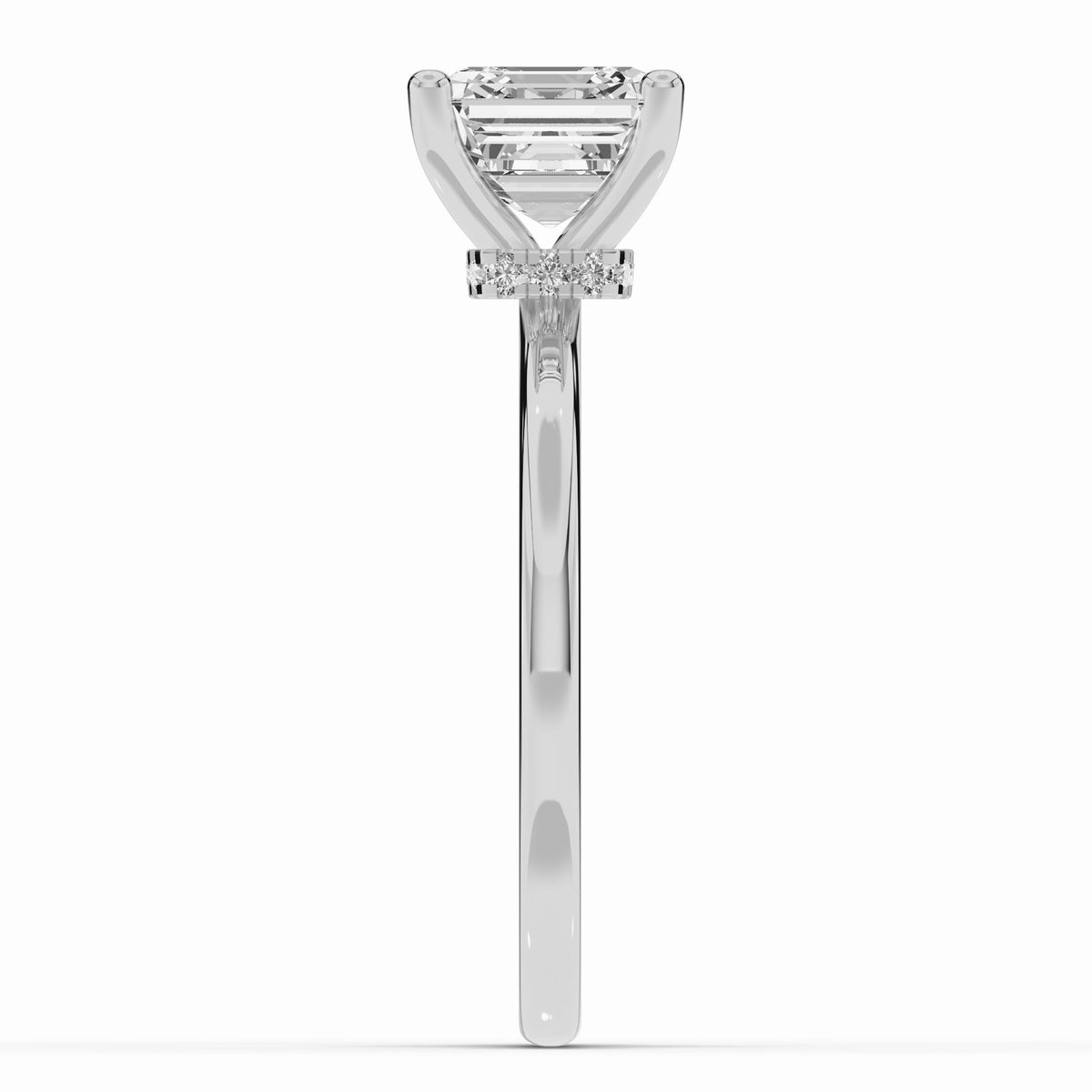 Asscher Tiara Glow Solitaire Ring ABER-102-AS-LGD-21  - Abtin & Co.