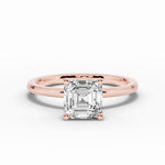 Asscher Tiara Glow Solitaire Ring ABER-102-AS-LGD-26  - Abtin & Co.