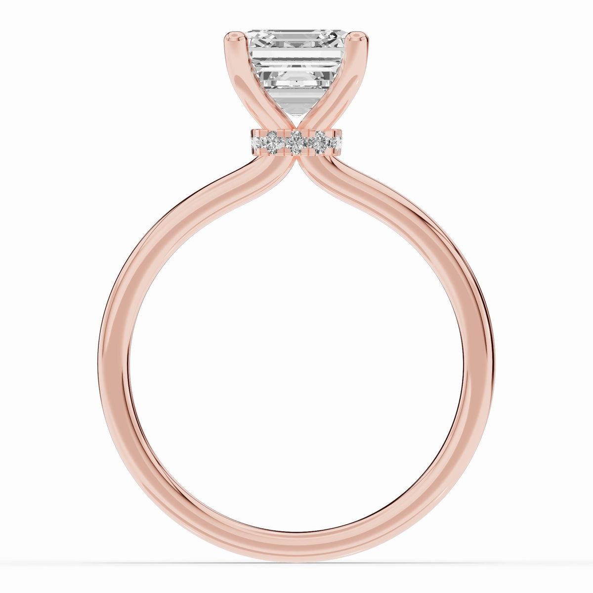 Asscher Tiara Glow Solitaire Ring ABER-102-AS-LGD-26  - Abtin & Co.