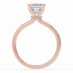 Asscher Tiara Glow Solitaire Ring ABER-102-AS-LGD-26  - Abtin & Co.