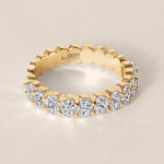 Aurelle 14K Gold Oval Cut Halfway Eternity Shared Prong Lab Grown Diamond Wedding Band Oval Cut ABB-687.1-LGD-1  - Abtin & Co.