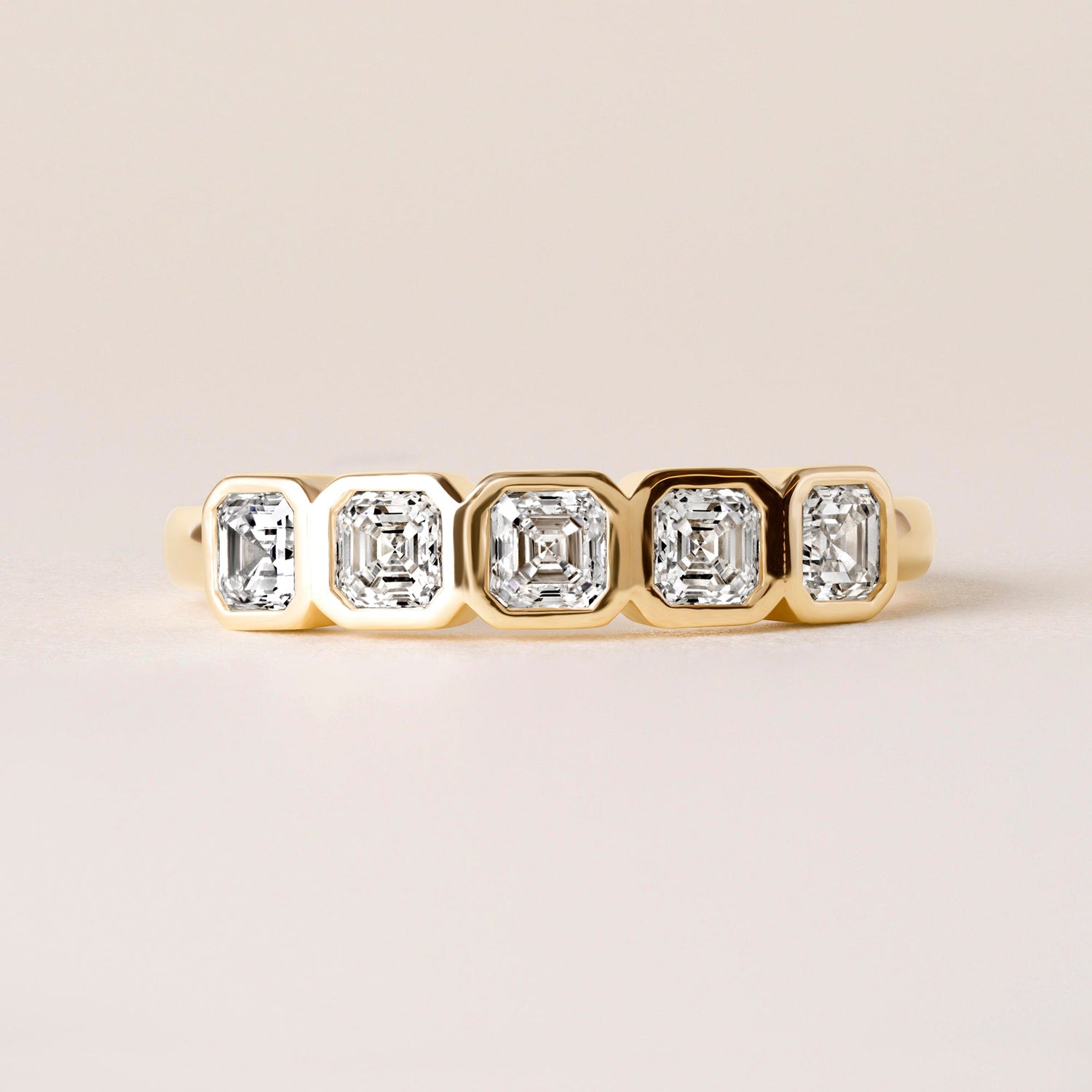 Aurora Asscher Elegance Band Ring ABB-714-AS-D-1  - Abtin & Co.