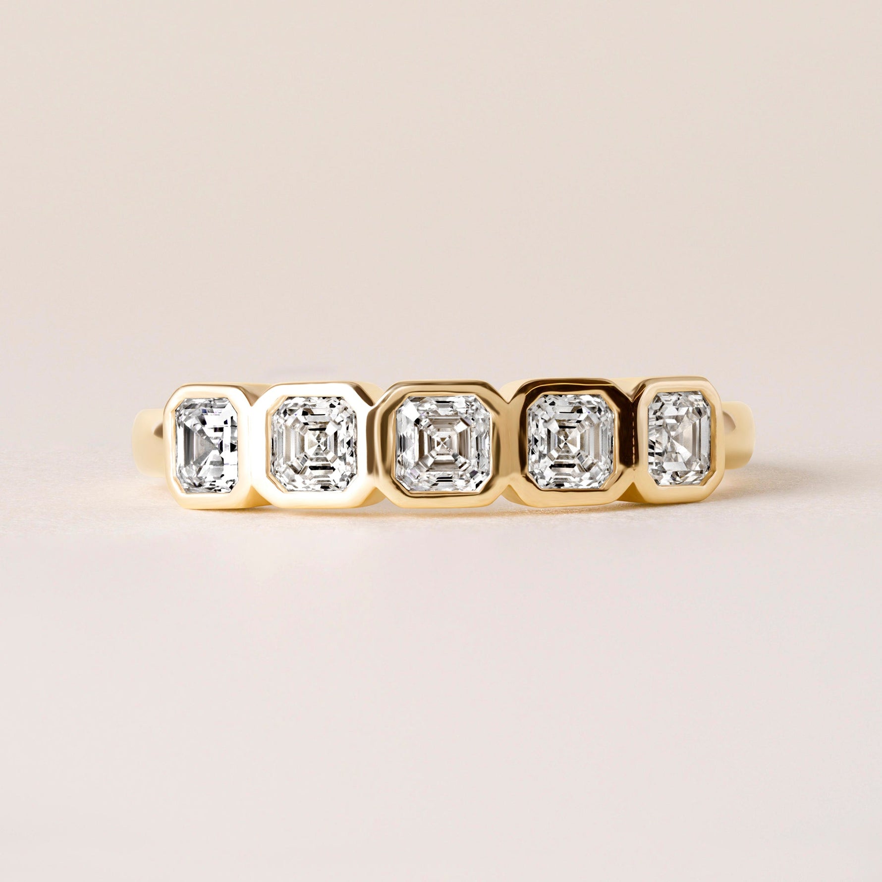 Aurora Asscher Elegance Band Ring ABB-714-AS-D-1  - Abtin & Co.