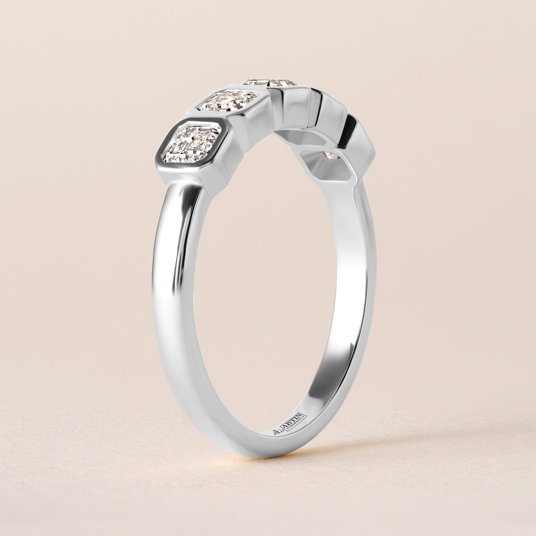 Aurora Asscher Elegance Band Ring ABB-714-AS-D-3  - Abtin & Co.