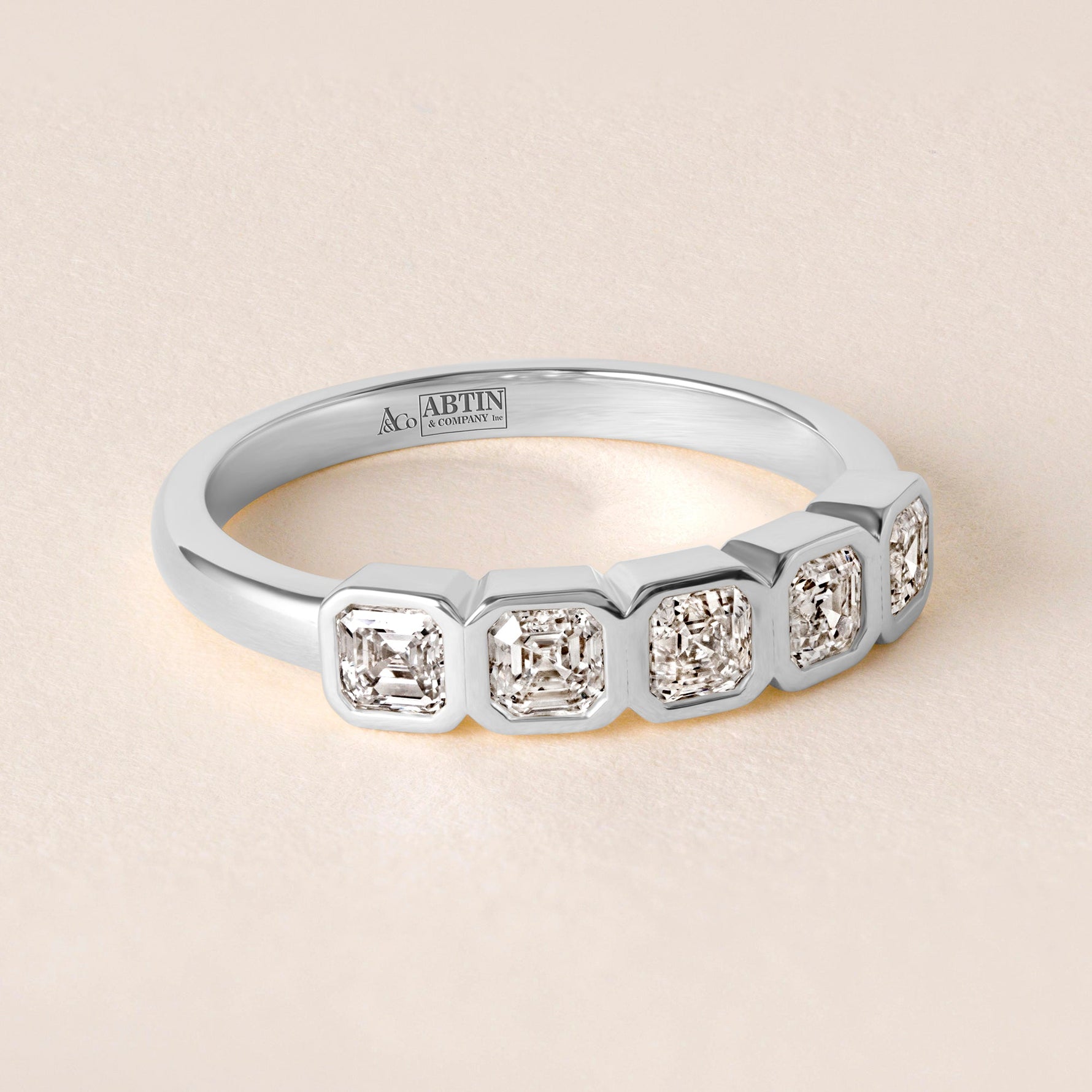 Aurora Asscher Elegance Band Ring ABB-714-AS-D-3  - Abtin & Co.
