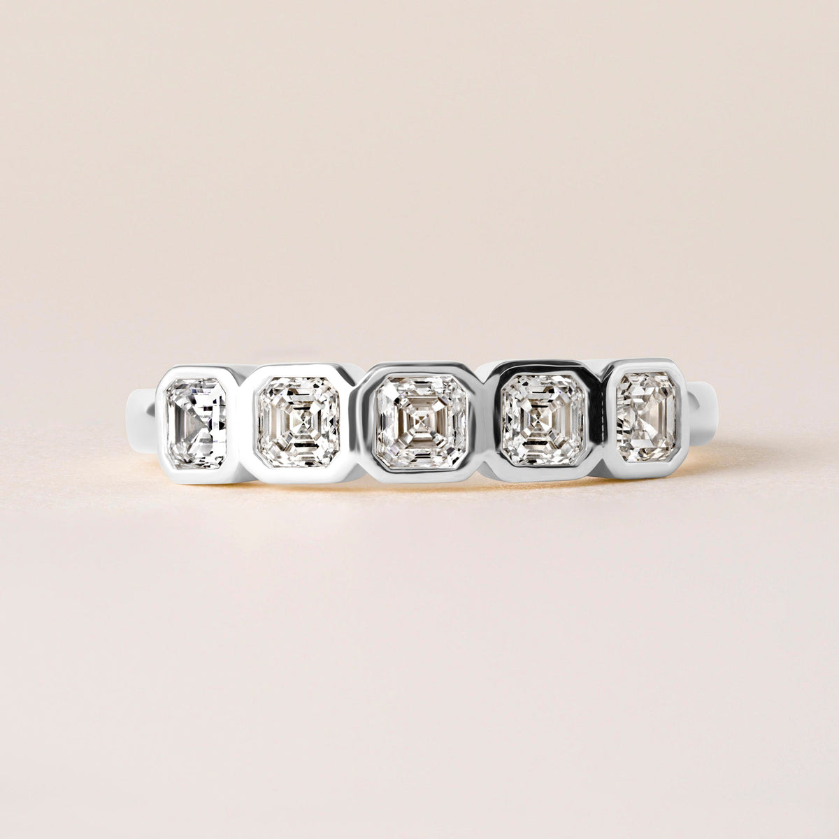 Aurora Asscher Elegance Band Ring ABB-714-AS-D-3  - Abtin & Co.