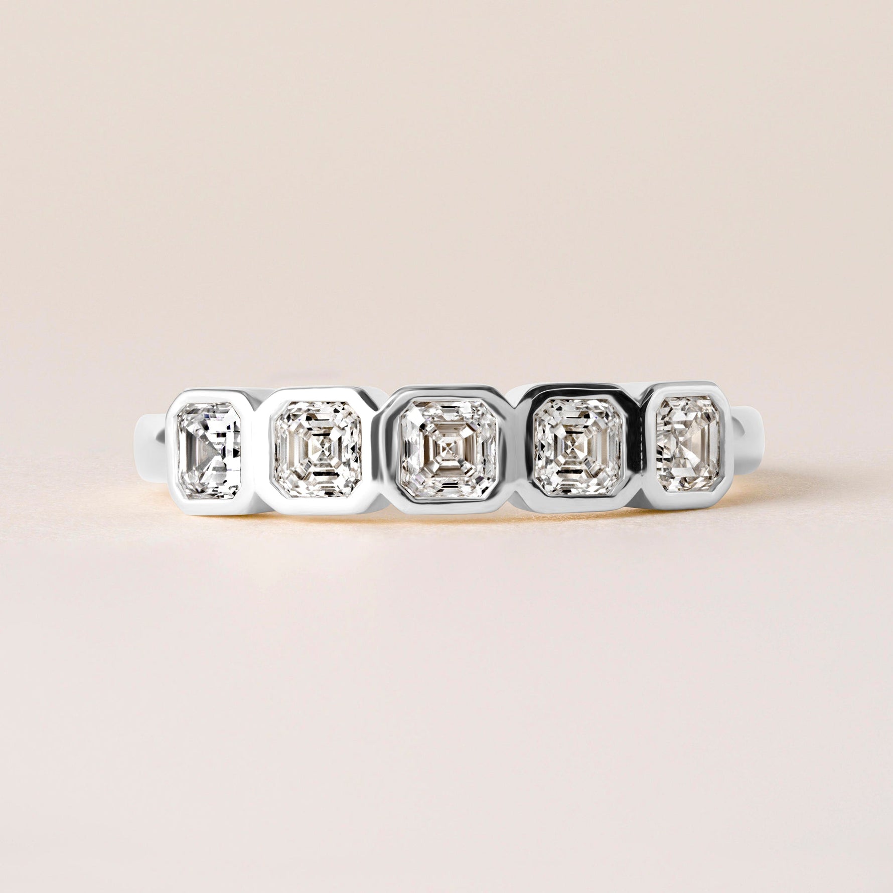 Aurora Asscher Elegance Band Ring ABB-714-AS-D-3  - Abtin & Co.