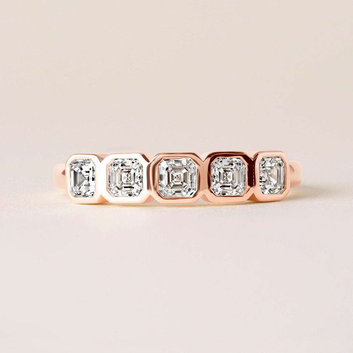 Aurora Asscher Elegance Band Ring ABB-714-AS-D-5  - Abtin & Co.