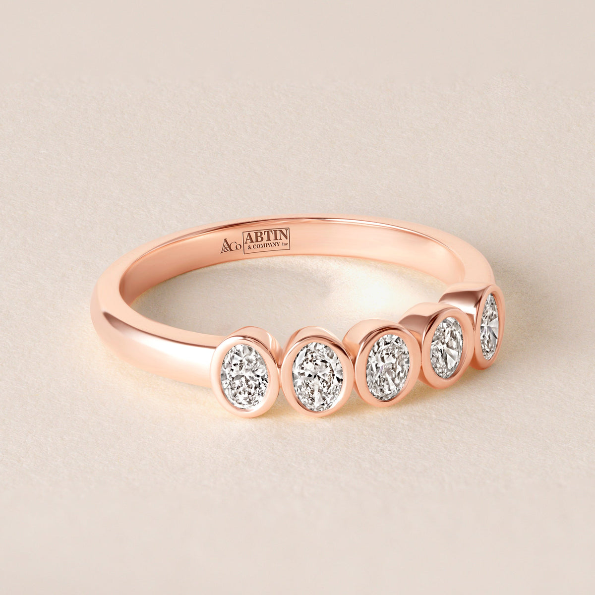 Aurora Asscher Elegance Band Ring ABB-714-OV-D-5  - Abtin & Co.
