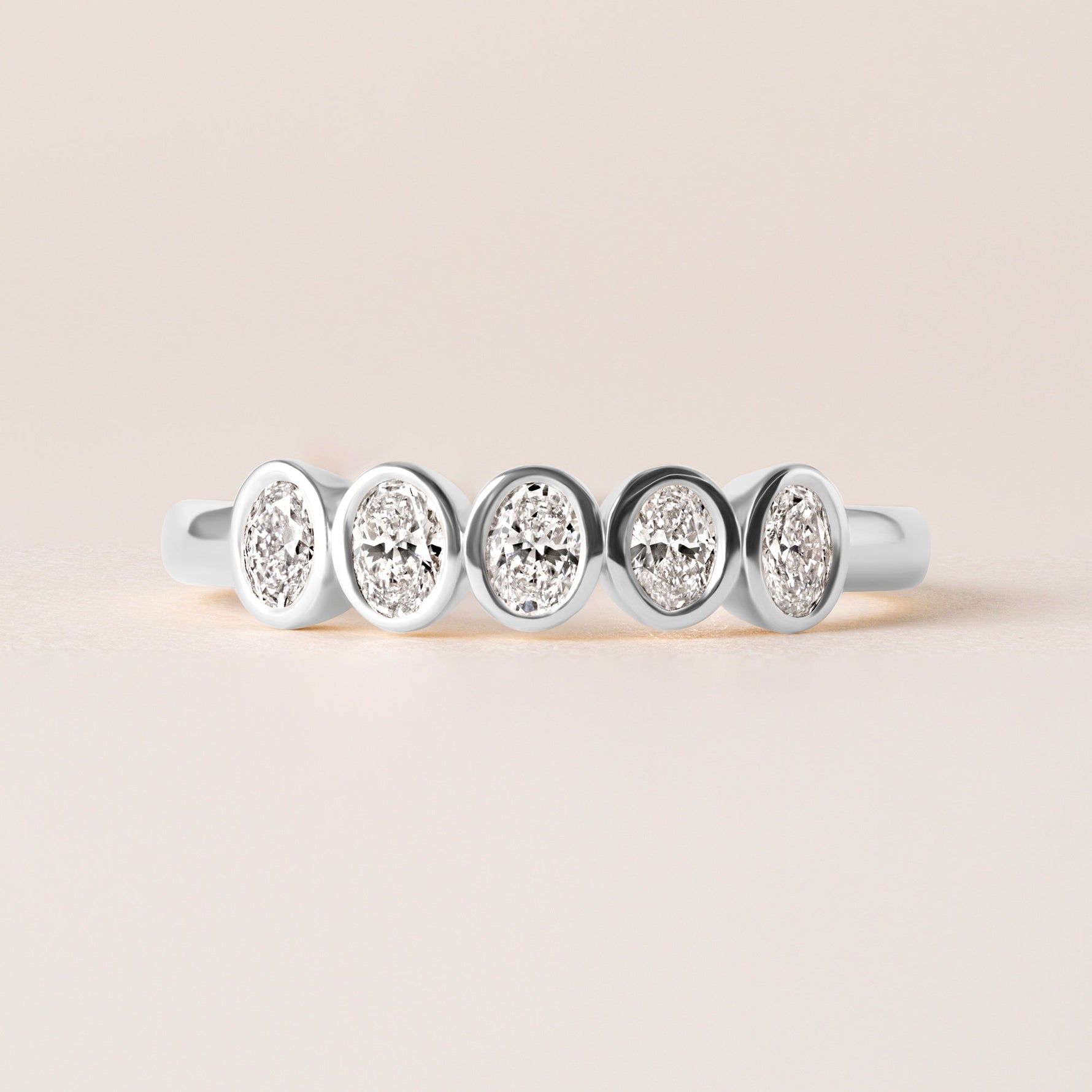 Aurora Asscher Elegance Band Ring ABB-714-OV-D-3  - Abtin & Co.