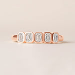 Aurora Emerald Cut Elegance Band Ring ABB-714-EM-D-5  - Abtin & Co.