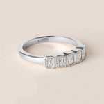 Aurora Emerald Cut Elegance Band Ring ABB-714-EM-D-3  - Abtin & Co.