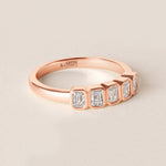 Aurora Emerald Cut Elegance Band Ring ABB-714-EM-D-5  - Abtin & Co.
