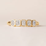 Aurora Emerald Cut Elegance Band Ring ABB-714-EM-D-1  - Abtin & Co.