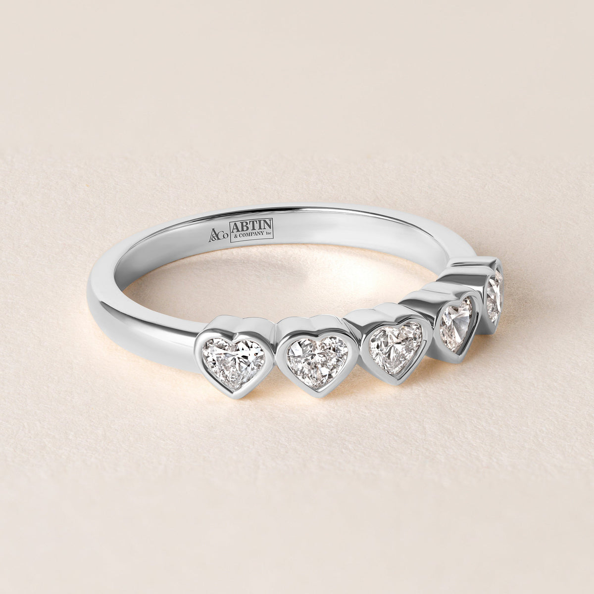 Aurora Line Heart Elegance Band Ring ABB-714-V1-HT-D-2  - Abtin & Co.