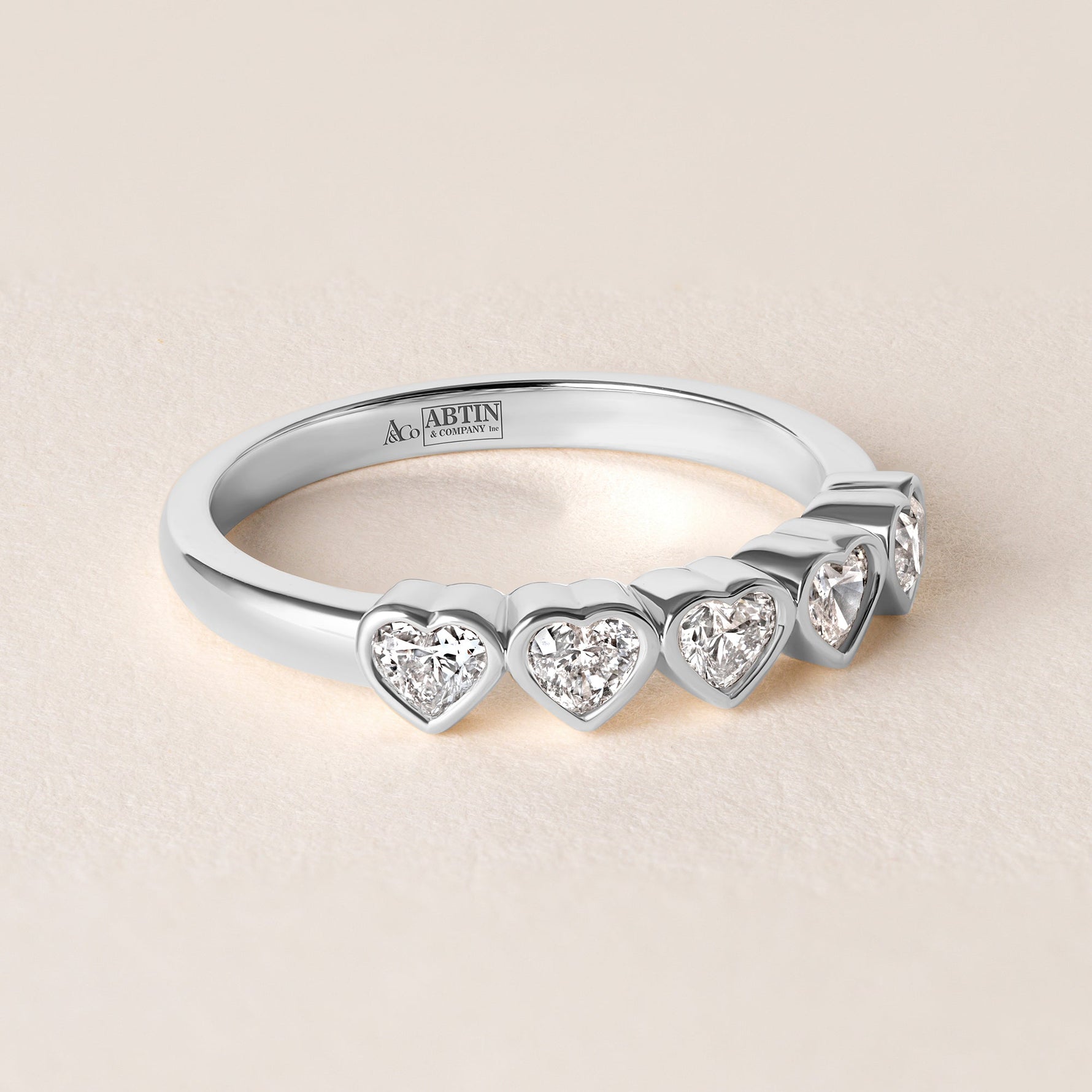 Aurora Line Heart Elegance Band Ring ABB-714-V1-HT-D-2  - Abtin & Co.