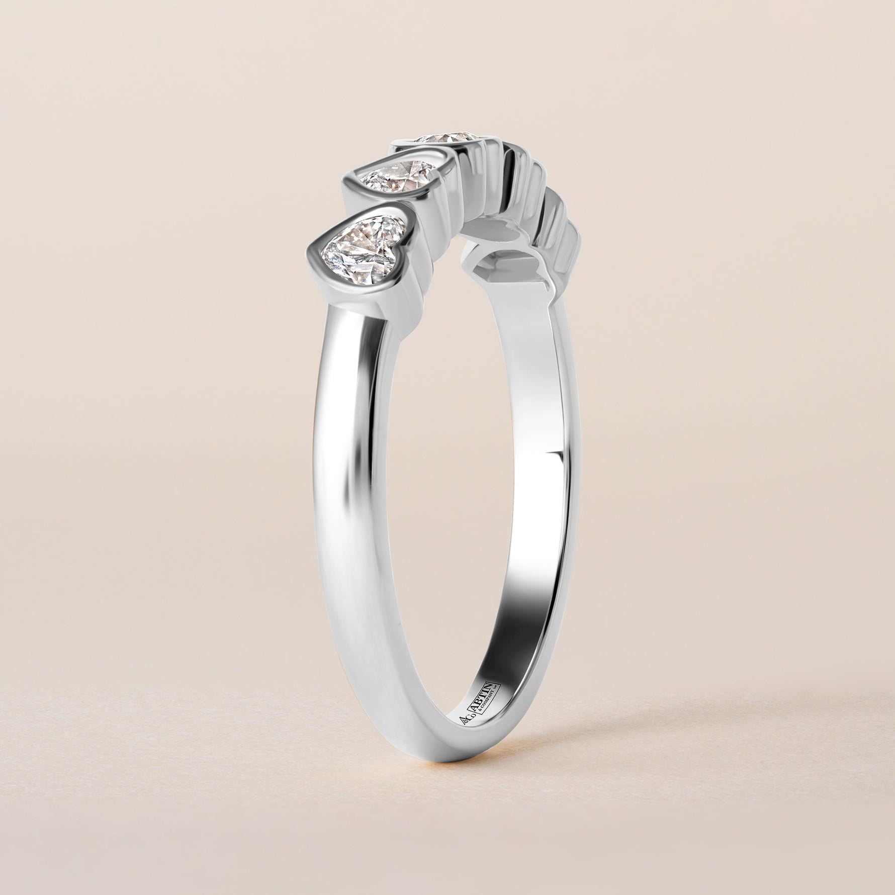 Aurora Line Heart Elegance Band Ring ABB-714-V1-HT-D-2  - Abtin & Co.