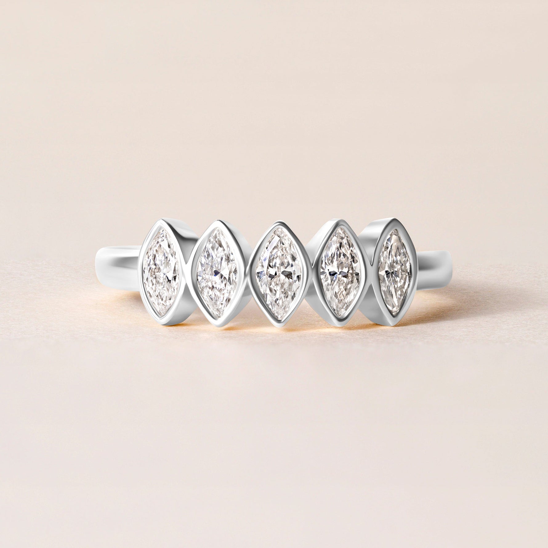 Aurora Marquise Elegance Band Ring ABB-714-MQ-D-3  - Abtin & Co.
