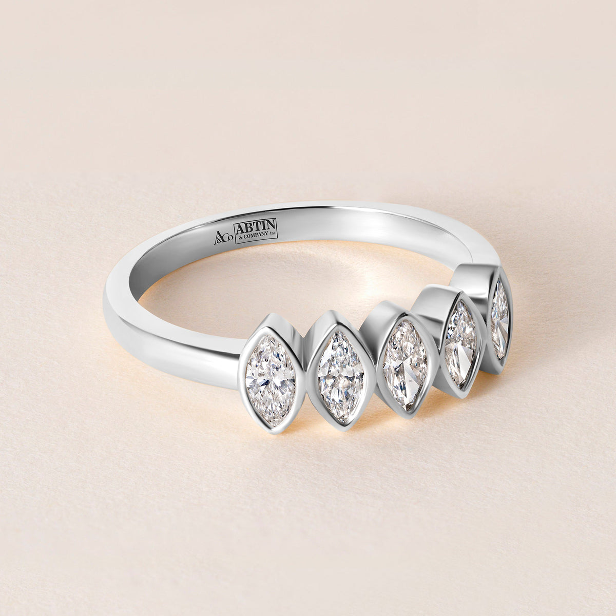 Aurora Marquise Elegance Band Ring ABB-714-MQ-D-3  - Abtin & Co.
