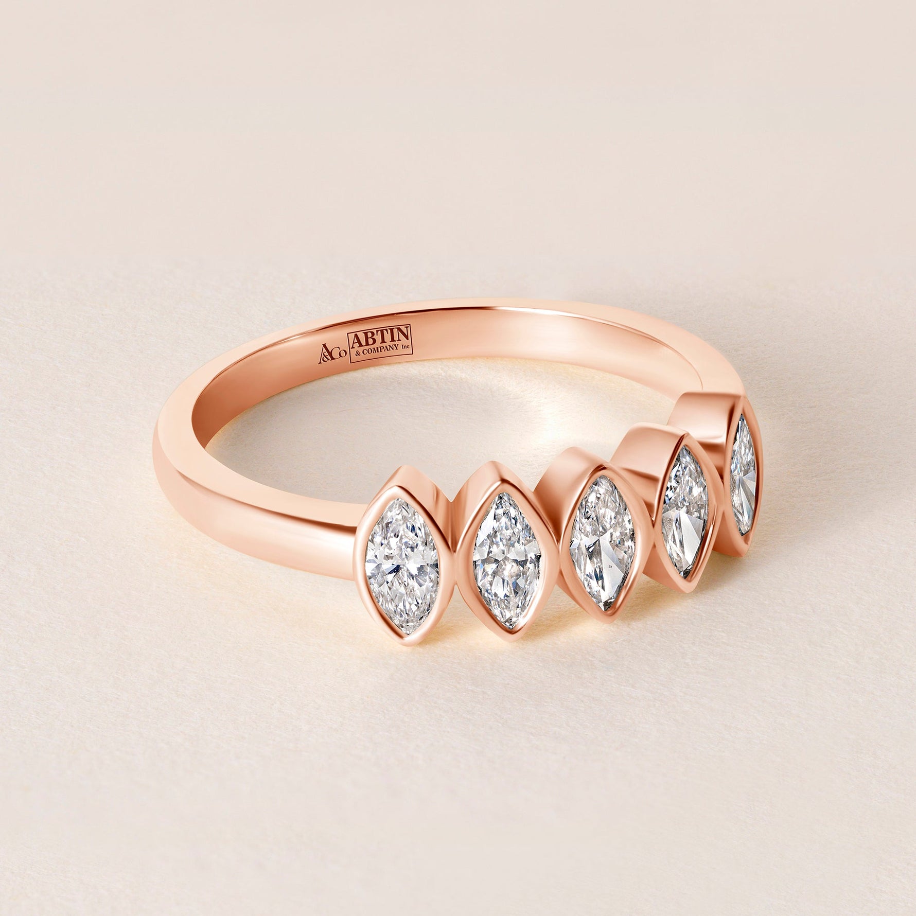 Aurora Marquise Elegance Band Ring ABB-714-MQ-D-5  - Abtin & Co.