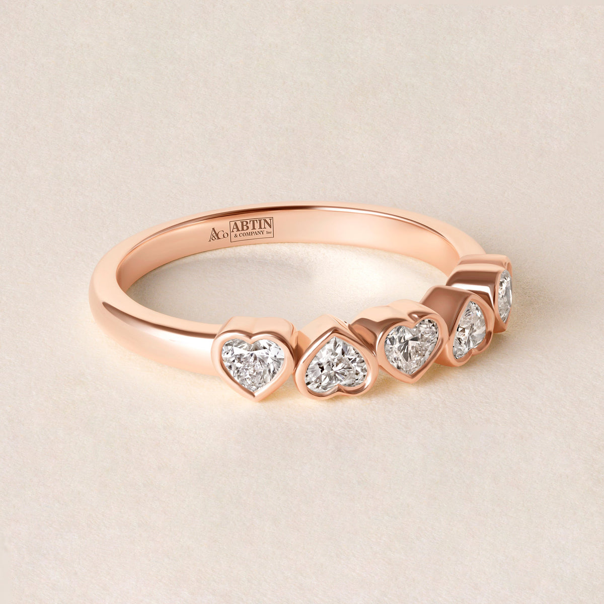 Aurora Mirror Heart Elegance Band Ring ABB-714-V2-HT-D-3  - Abtin & Co.