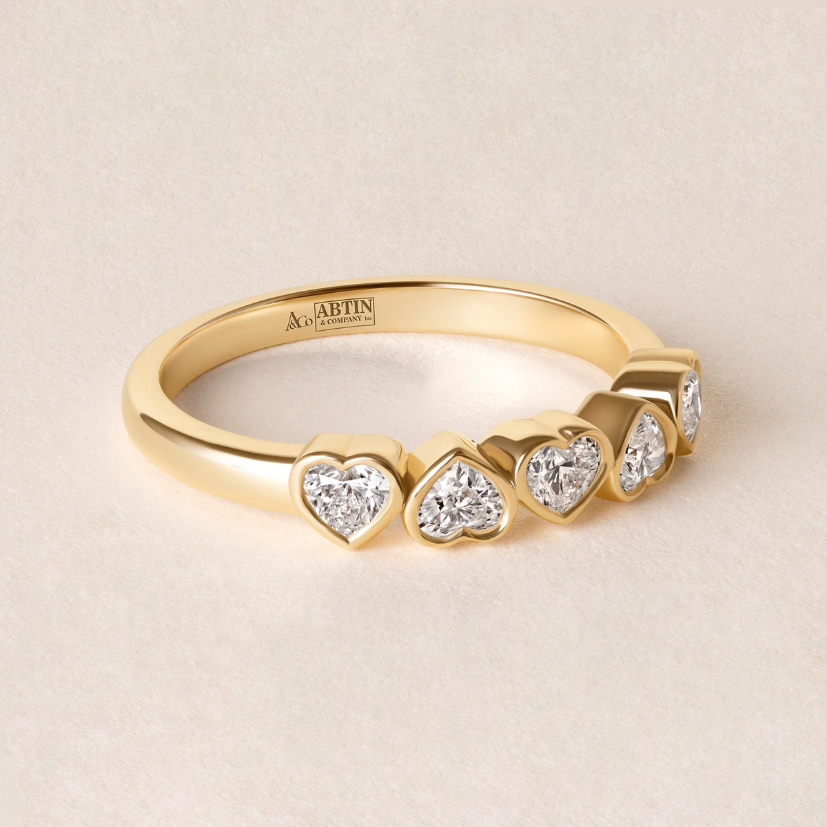Aurora Mirror Heart Elegance Band Ring ABB-714-V2-HT-D-1  - Abtin & Co.