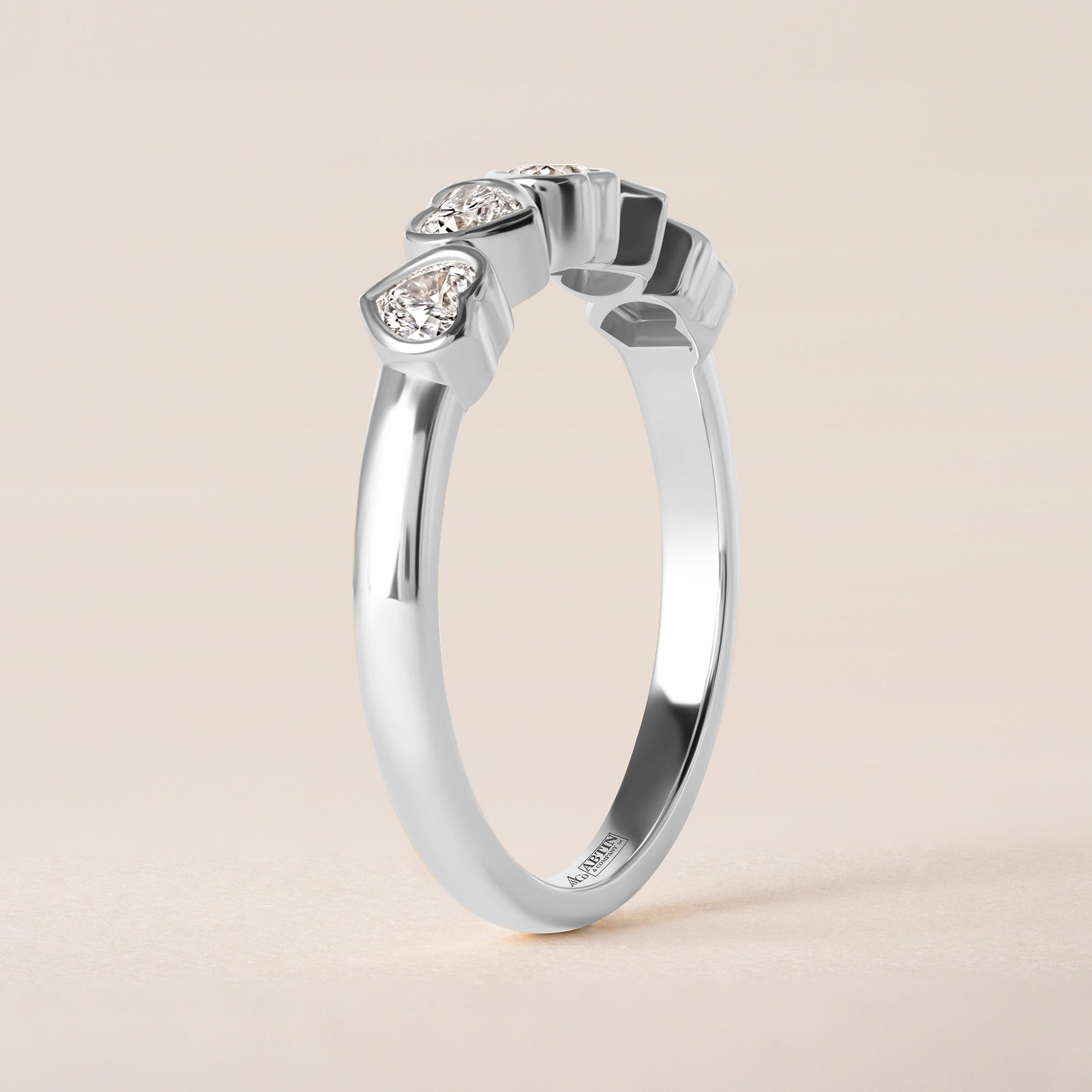 Aurora Mirror Heart Elegance Band Ring ABB-714-V2-HT-D-2  - Abtin & Co.