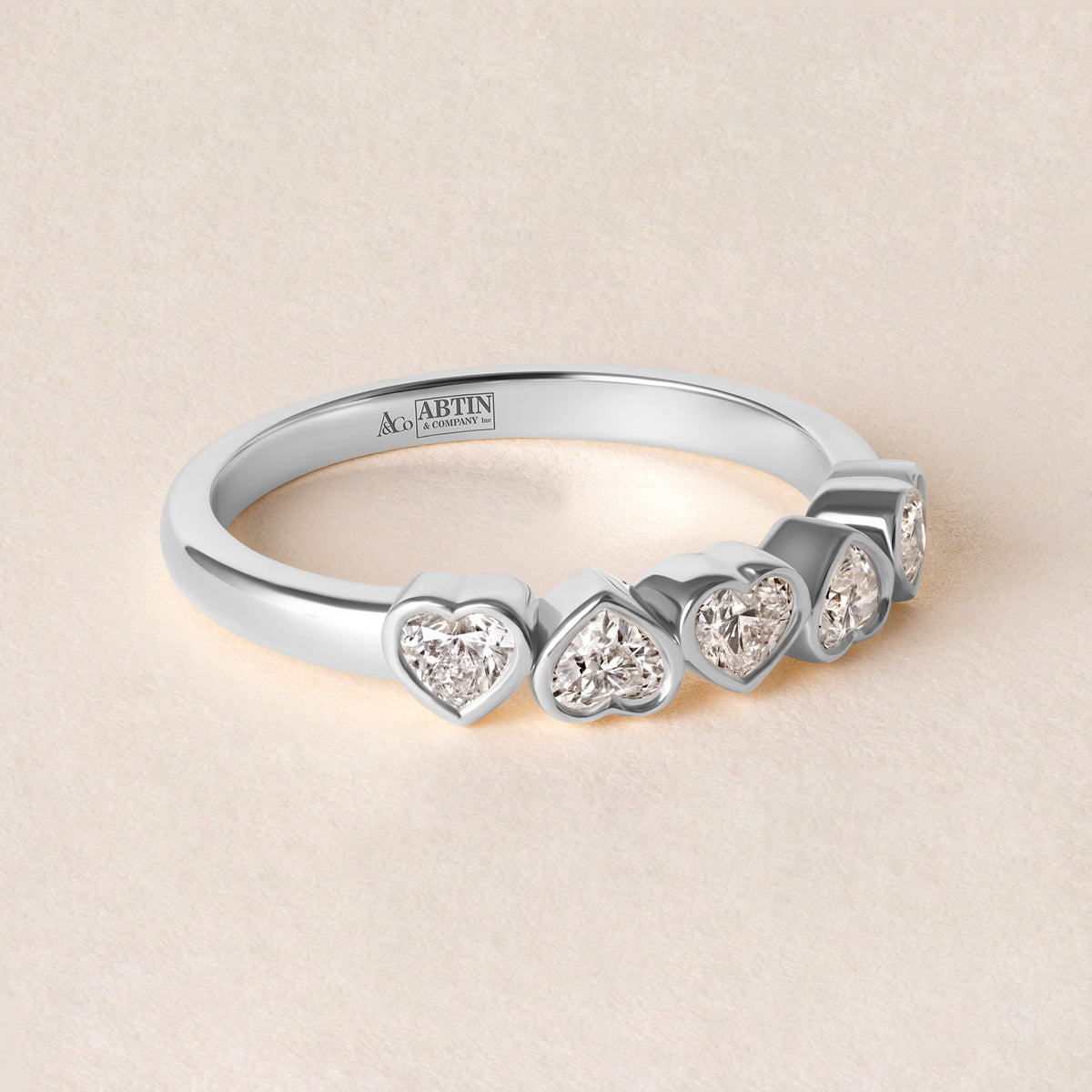 Aurora Mirror Heart Elegance Band Ring ABB-714-V2-HT-D-2  - Abtin & Co.