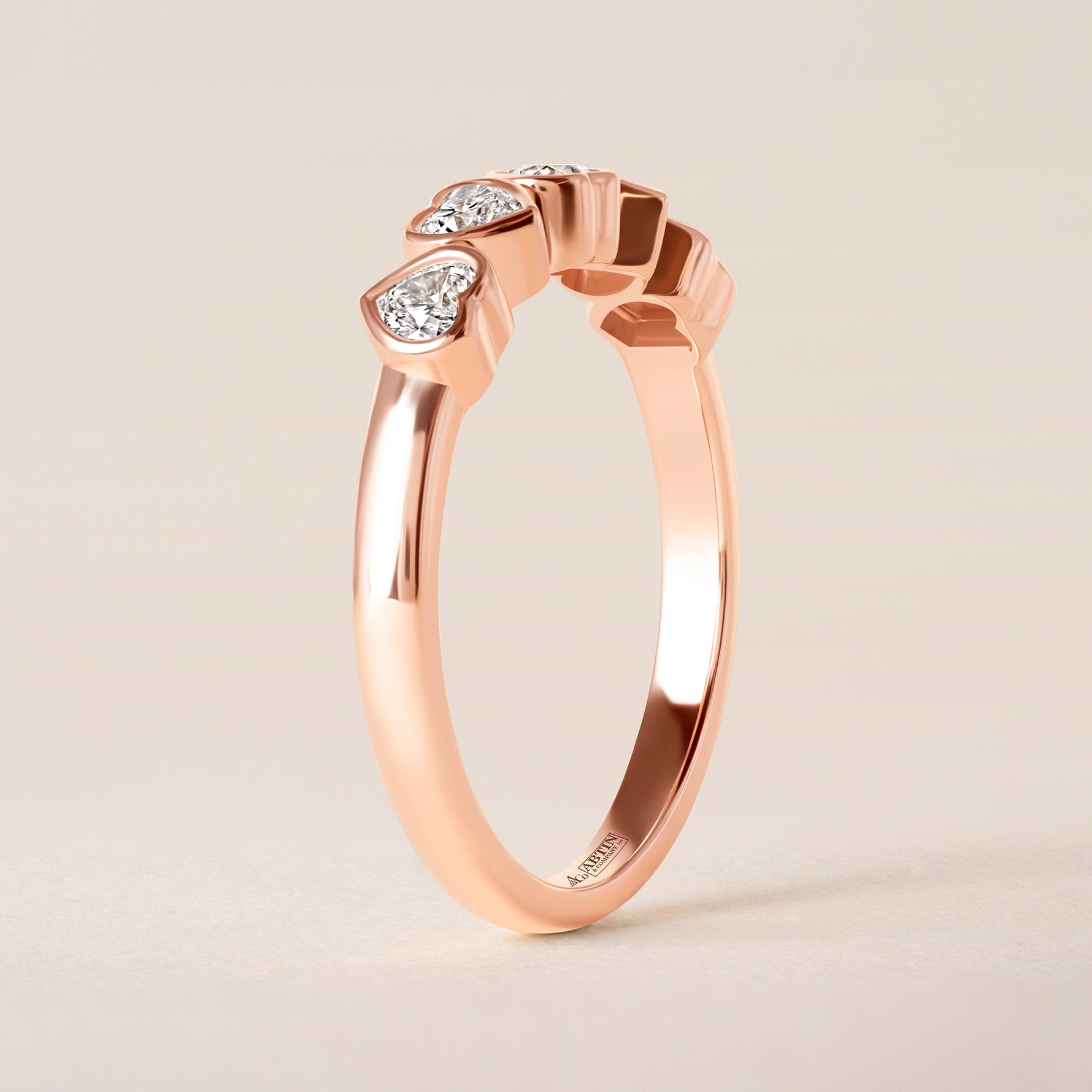 Aurora Mirror Heart Elegance Band Ring ABB-714-V2-HT-D-3  - Abtin & Co.