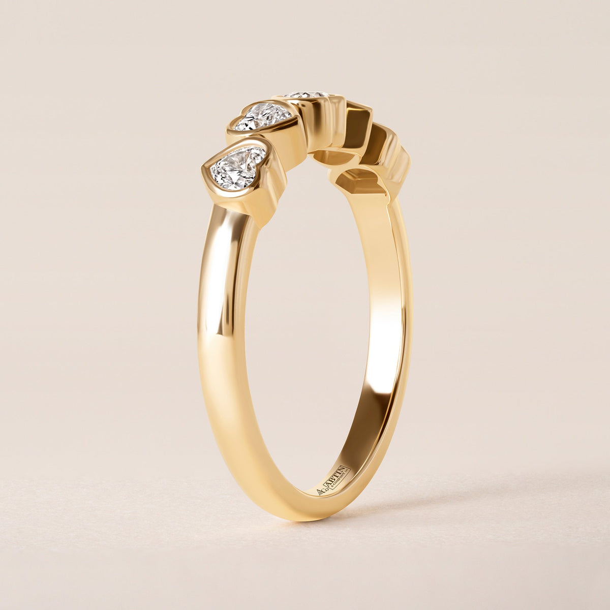 Aurora Mirror Heart Elegance Band Ring ABB-714-V2-HT-D-1  - Abtin & Co.