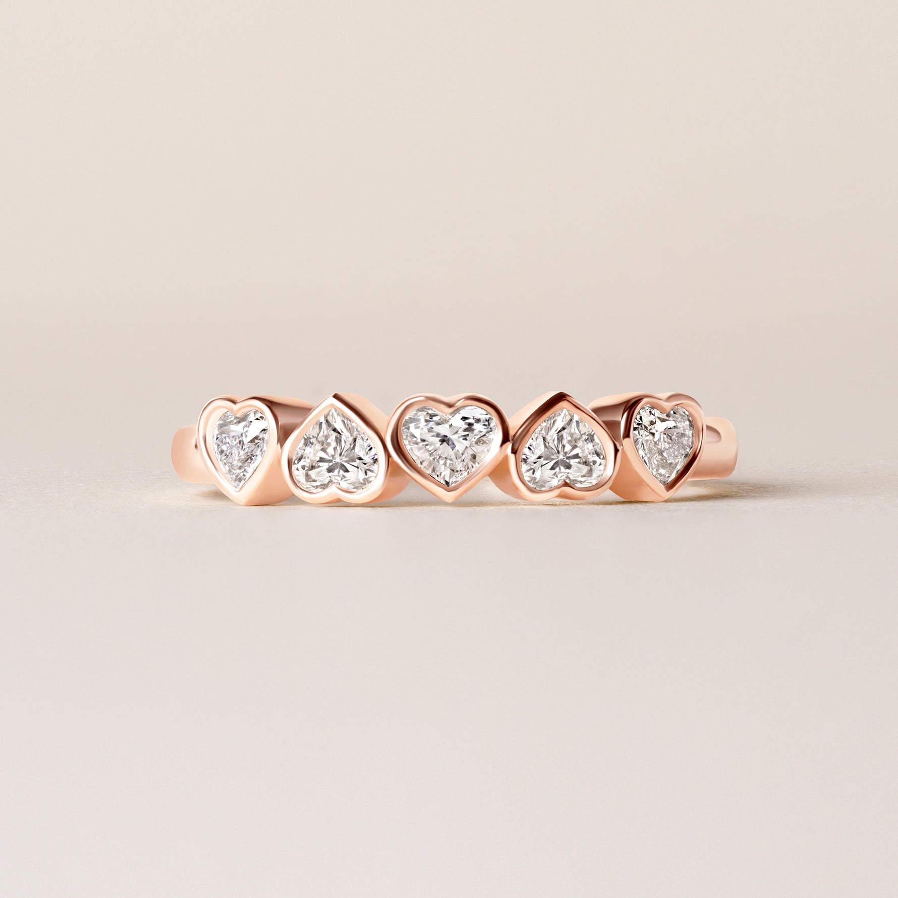 Aurora Mirror Heart Elegance Band Ring ABB-714-V2-HT-D-3  - Abtin & Co.